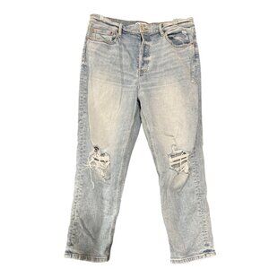 Daze Distressed Straight-Leg Jeans Size 31